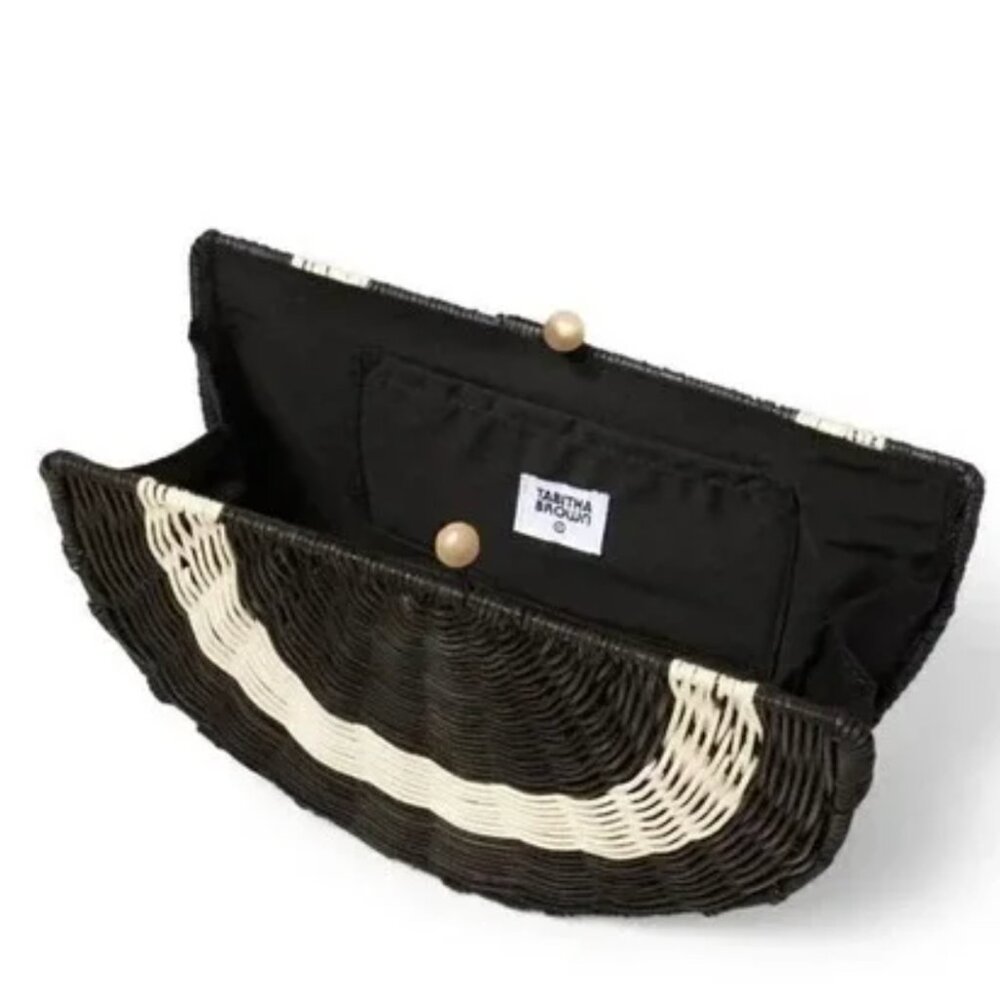 NWT Tabitha Brown Rattan Clutch